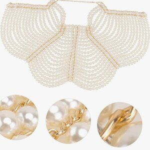 NIB Pearl Shoulder Chain Body Jewelry Elegant Bridal Boudoir Shoulder Piece